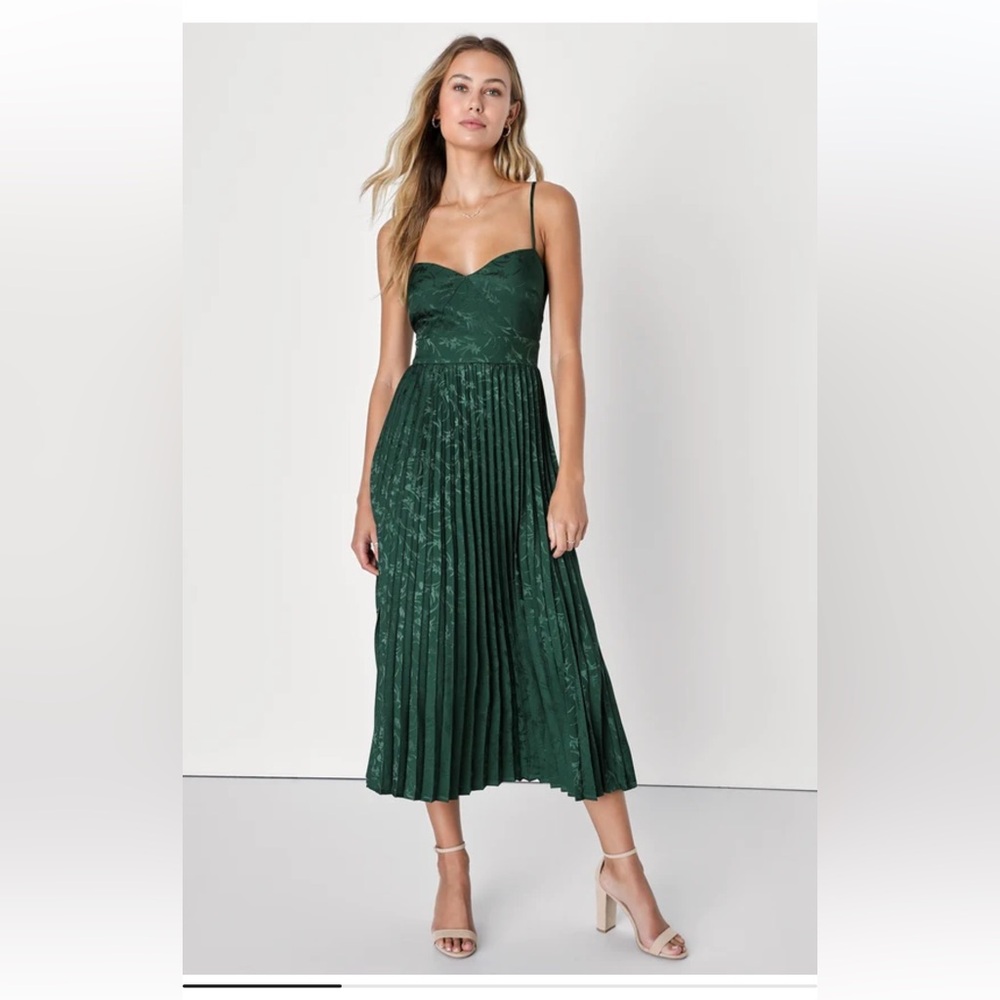 Lulu's Forest Green Midi Dress